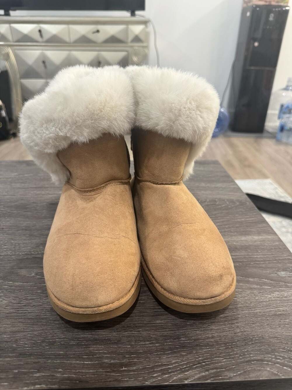 Juicy Couture Faux Fur Ankle Boots Chestnut Brown